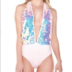 iHeartRaves Sequin Bodysuit